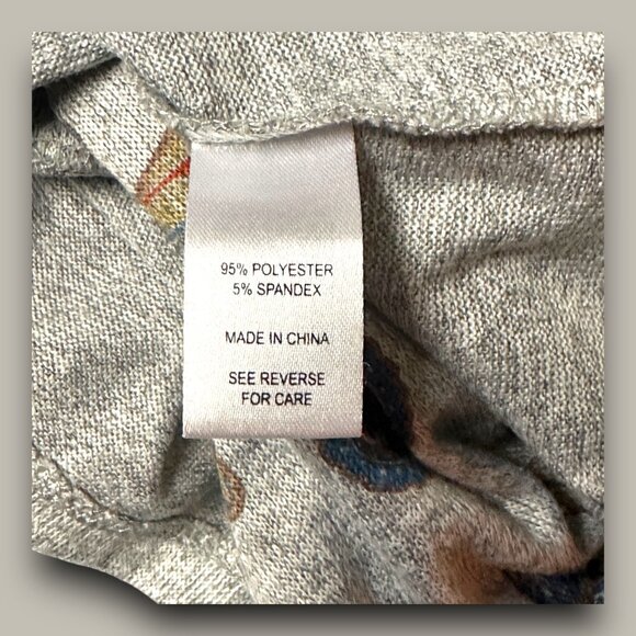 Cactus & Pear Floral Cowl Neck Long Sleeve Tunic Top with Beaded Embellishments - Picture 9 of 13